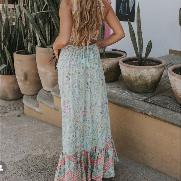 Spell City Lights Strappy Maxi in Sage - Picture 7 of 10
